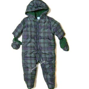 The Children's Place Baby Boys Bear Snowsuit Plaid Fleece lined Mittens …